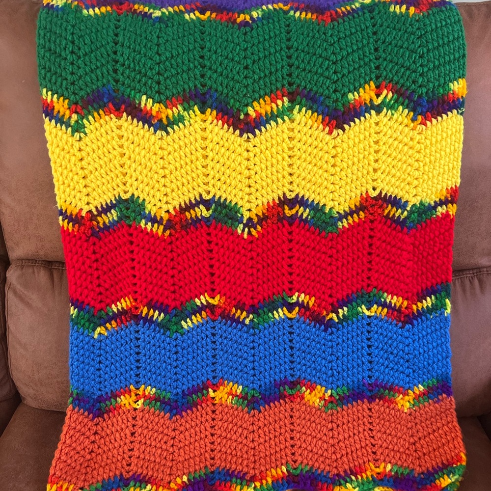 Colorful Chevron Crochet Blanket